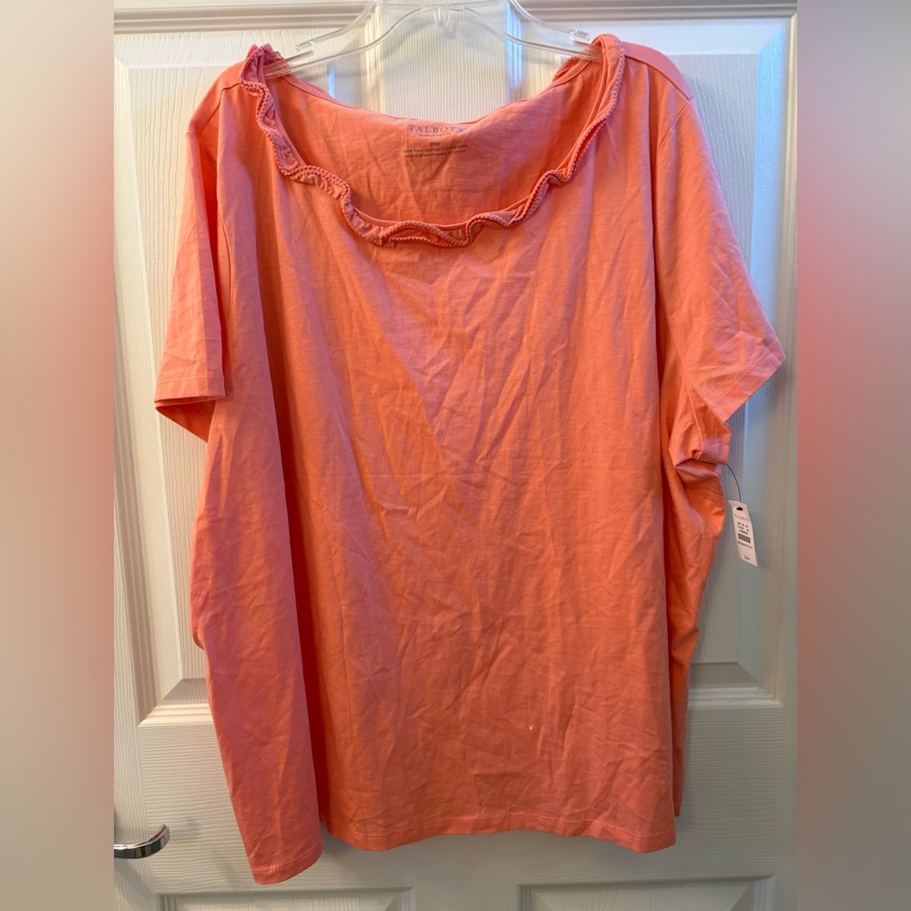 Talbots Women’s Petite Coral Pima Cotton Short Sleeve Top Size 3X NWT